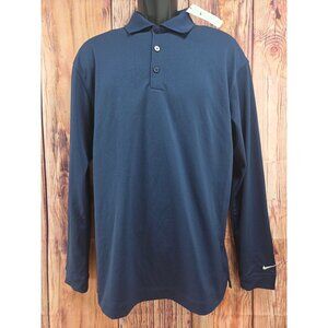Nike Mens Golf Navy Long Sleeve Polo Shirt Medium